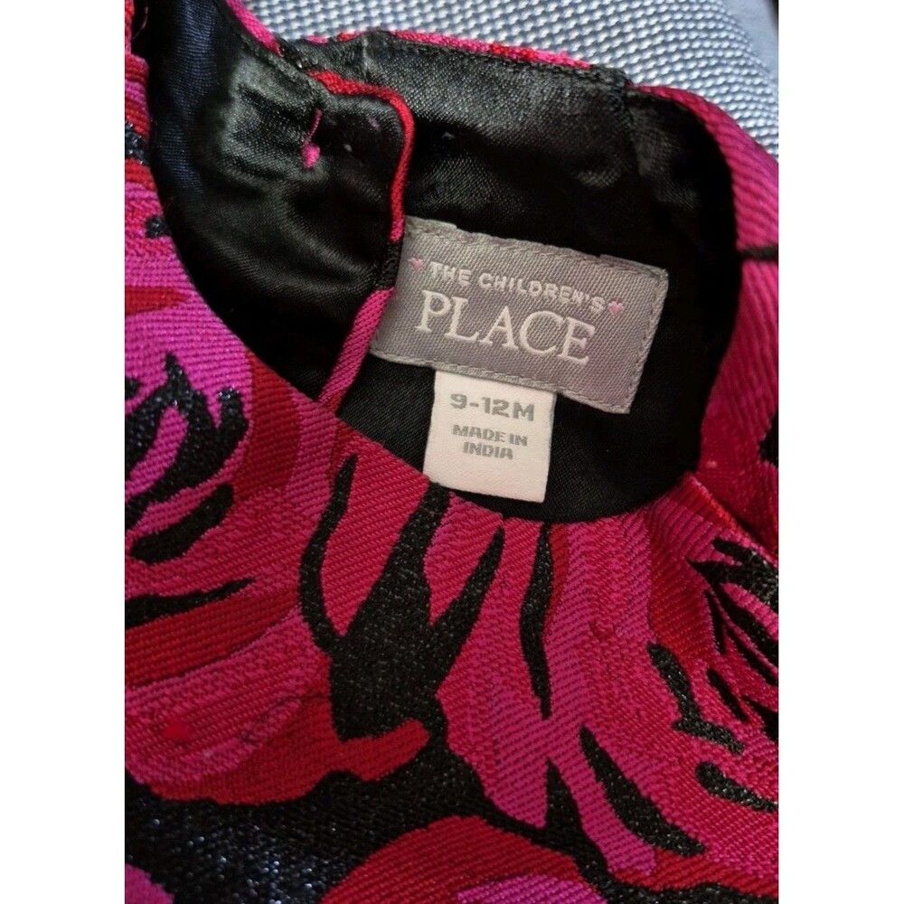 The Childrens Place Formal Fancy Dress Red Pink Black Size 9-12 Mo 16" Shoul-Him - Picture 2 of 4